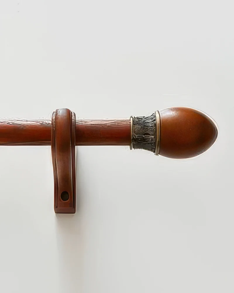 Carved Custom Wooden Curtain Rods