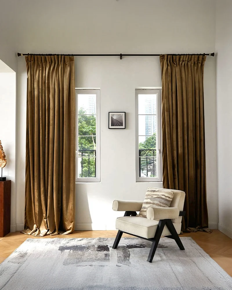 Moonlit 4 Layers Heavyweight Soundproof Thermal 100% Blackout Velvet Custom Curtain