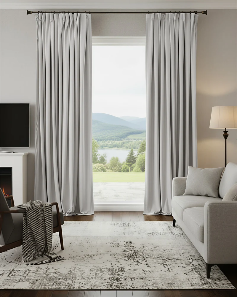 Moonlit 4 Layers Heavyweight Soundproof Thermal 100% Blackout Velvet Custom Curtain