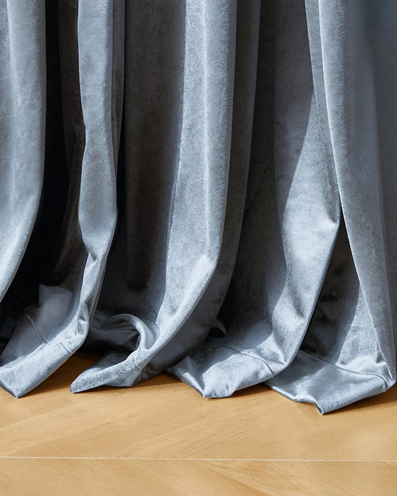 Moonlit 4 Layers Heavyweight Soundproof Thermal 100% Blackout Velvet Custom Curtain