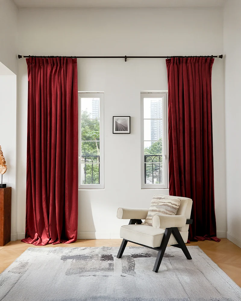 Moonlit 4 Layers Heavyweight Soundproof Thermal 100% Blackout Velvet Custom Curtain