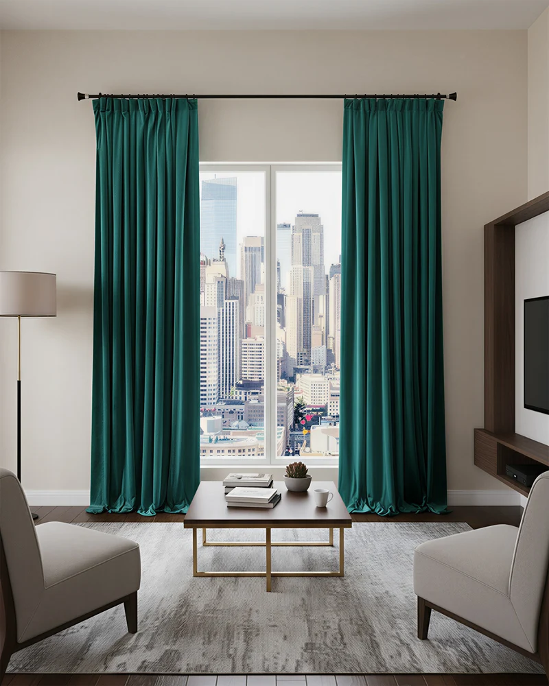 Moonlit 4 Layers Heavyweight Soundproof Thermal 100% Blackout Velvet Custom Curtain