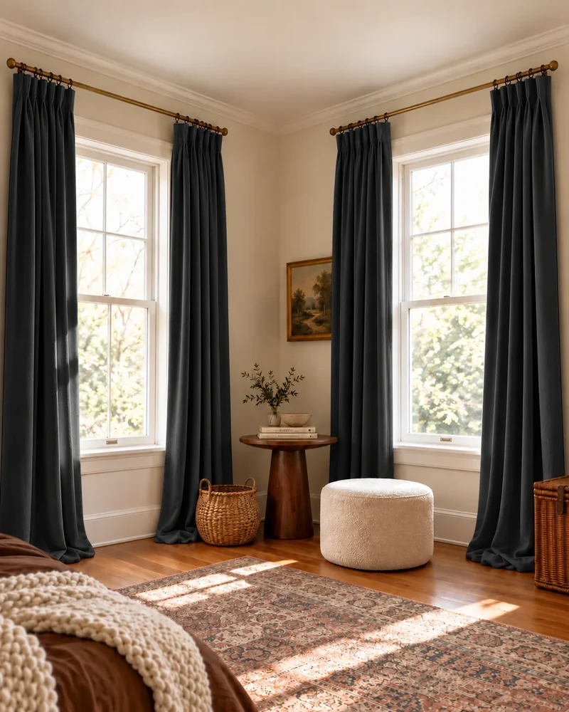 Moonlit 4 Layers Heavyweight Soundproof Thermal 100% Blackout Velvet Custom Curtain
