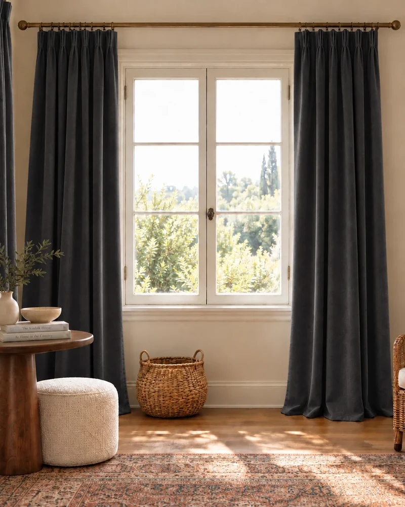 Moonlit 4 Layers Heavyweight Soundproof Thermal 100% Blackout Velvet Custom Curtain