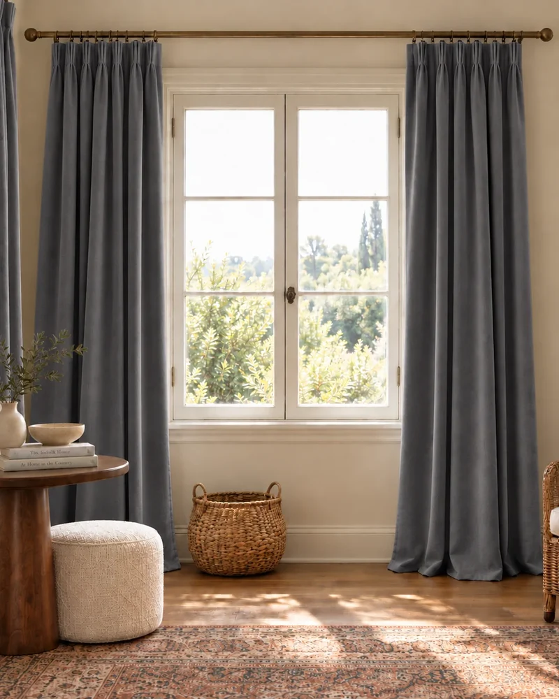 Moonlit 4 Layers Heavyweight Soundproof Thermal 100% Blackout Velvet Custom Curtain