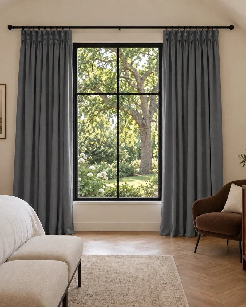 Moonlit 4 Layers Heavyweight Soundproof Thermal 100% Blackout Velvet Custom Curtain