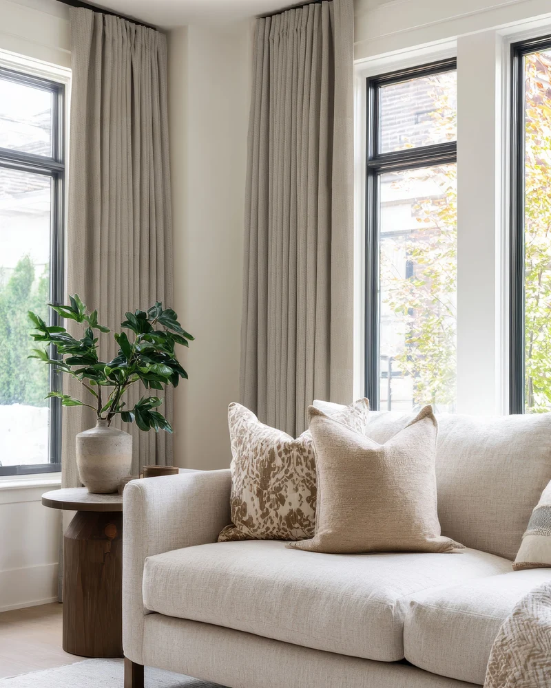 Zoe 100% Blackout Linen Look Custom Curtain