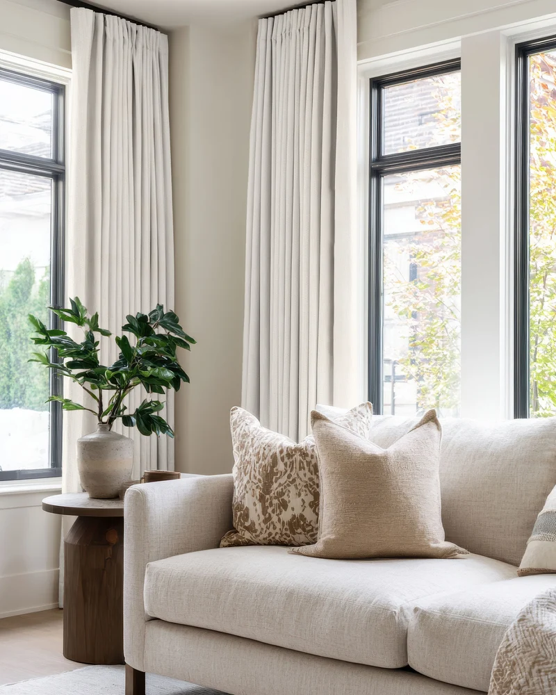 Zoe 100% Blackout Linen Look Custom Curtain