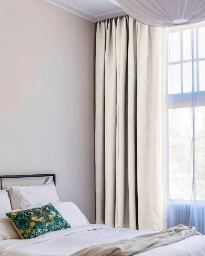 Zoe 100% Blackout Linen Look Custom Curtain
