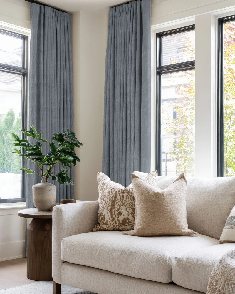 Zoe 100% Blackout Linen Look Custom Curtain