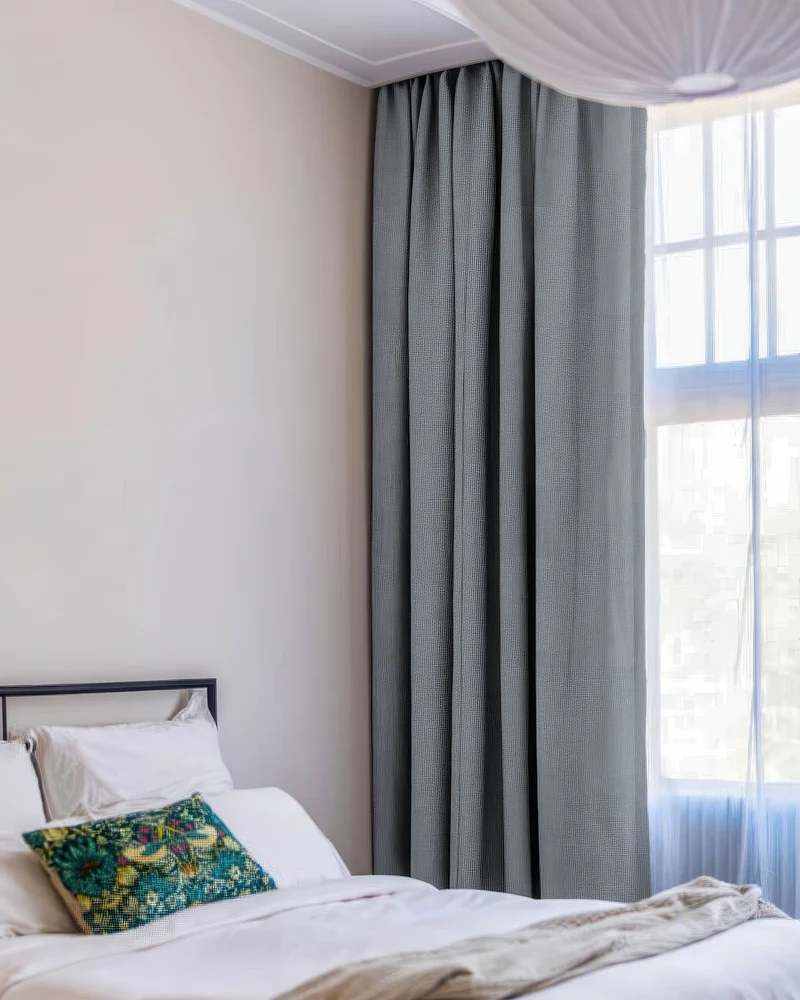Zoe 100% Blackout Linen Look Custom Curtain