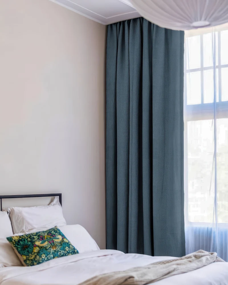 Zoe 100% Blackout Linen Look Custom Curtain