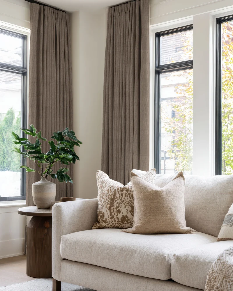 Zoe 100% Blackout Linen Look Custom Curtain