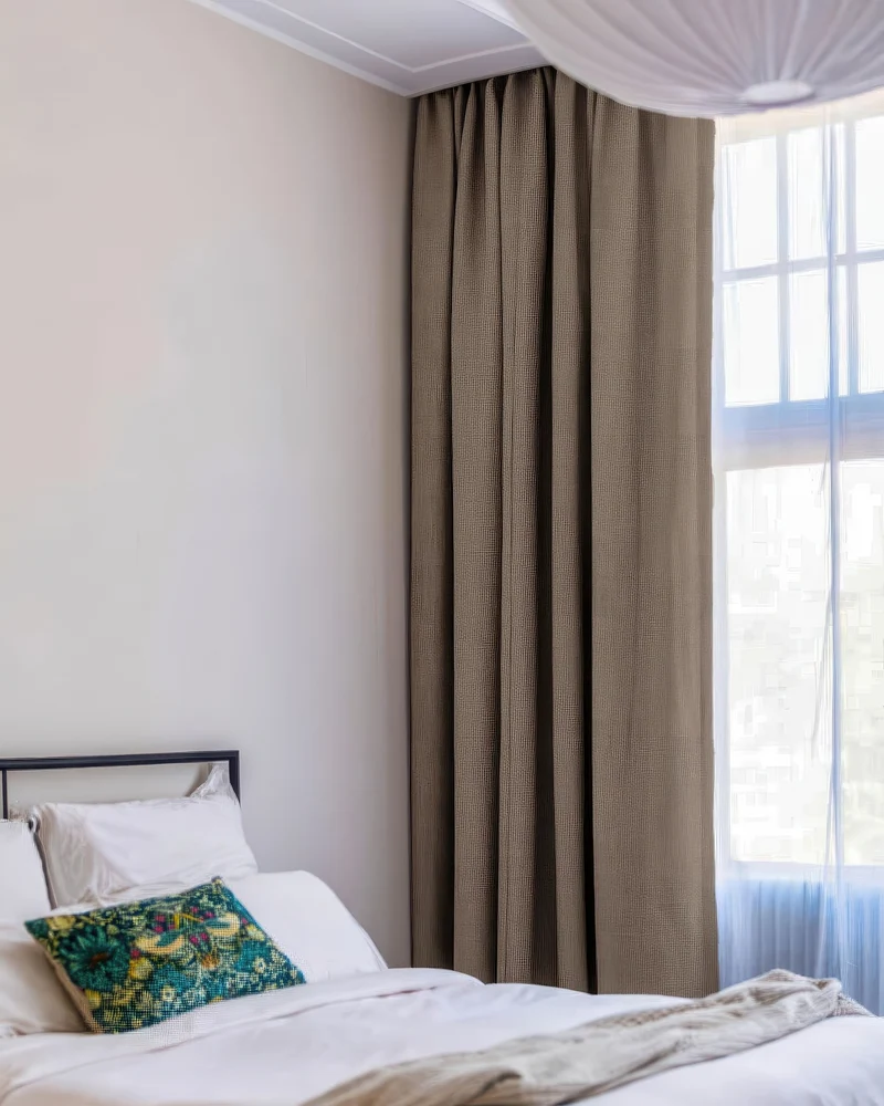 Zoe 100% Blackout Linen Look Custom Curtain