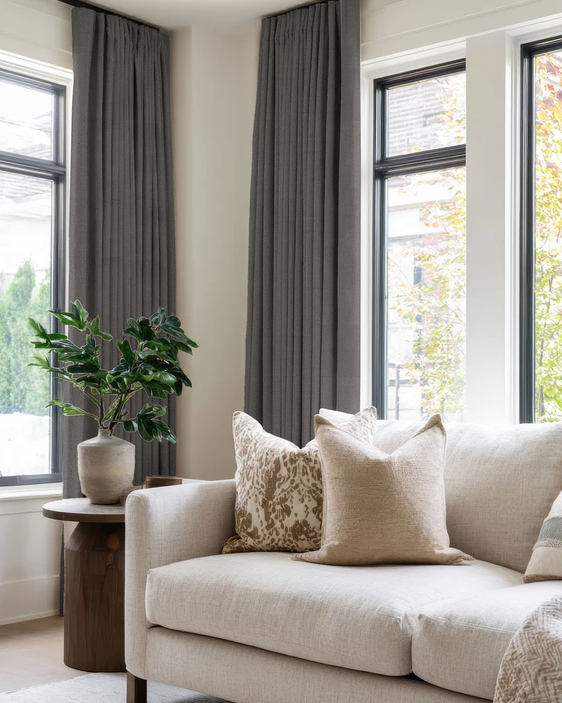 Zoe 100% Blackout Linen Look Custom Curtain