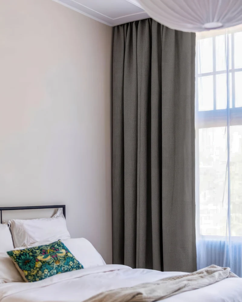 Zoe 100% Blackout Linen Look Custom Curtain