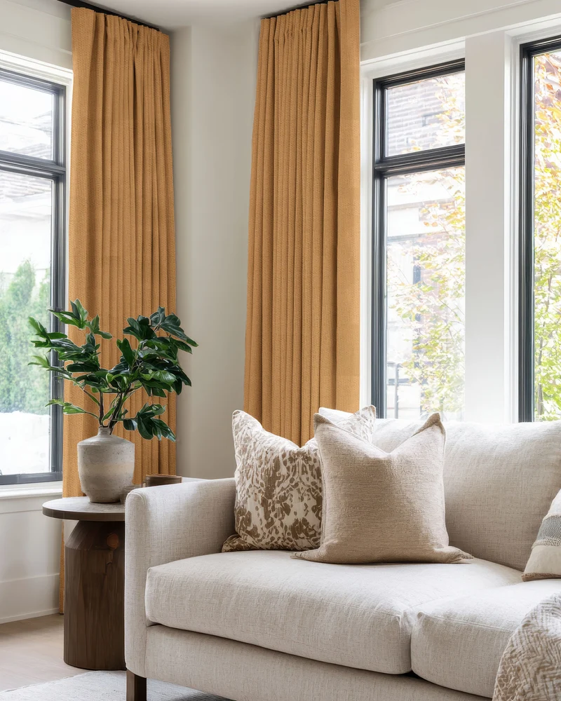Zoe 100% Blackout Linen Look Custom Curtain