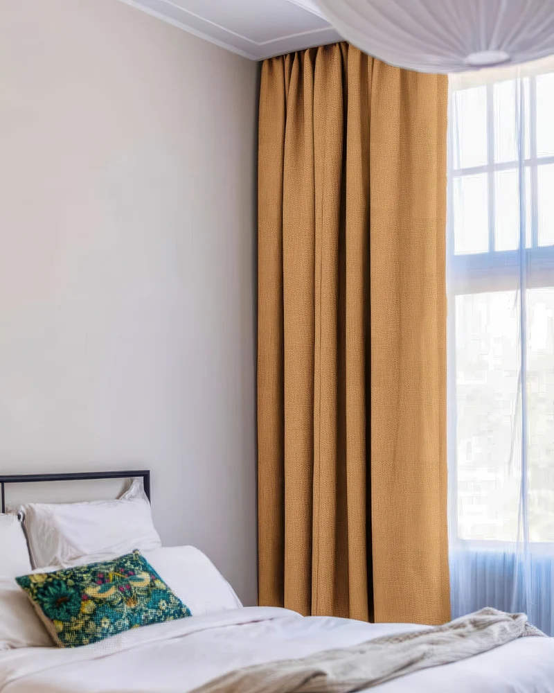 Zoe 100% Blackout Linen Look Custom Curtain