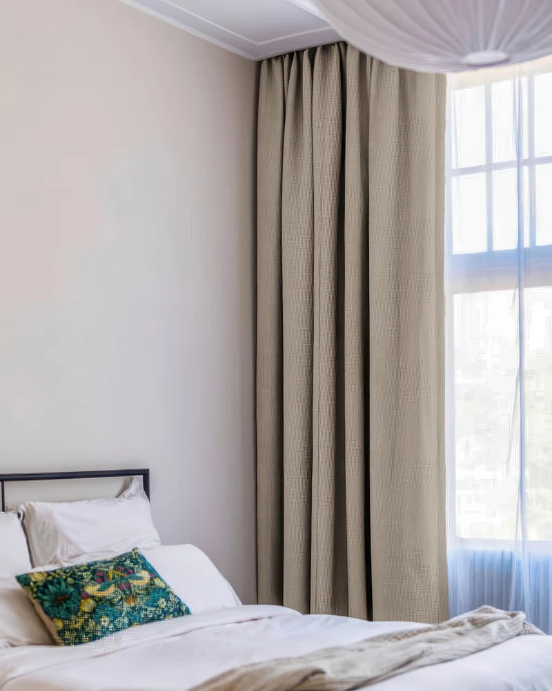 Zoe 100% Blackout Linen Look Custom Curtain