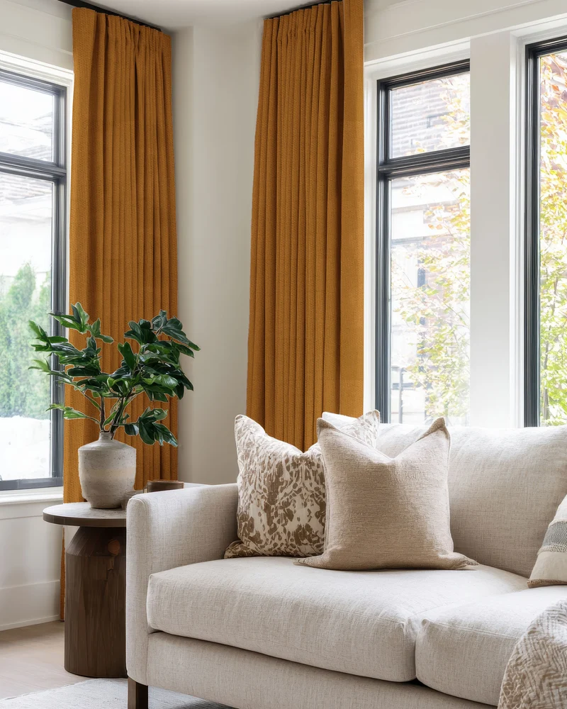 Zoe 100% Blackout Linen Look Custom Curtain