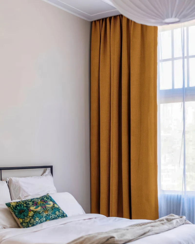 Zoe 100% Blackout Linen Look Custom Curtain