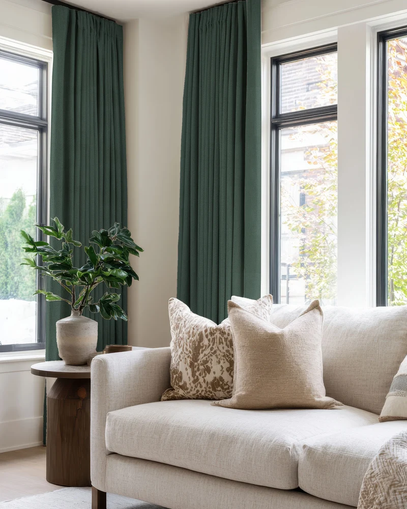 Zoe 100% Blackout Linen Look Custom Curtain