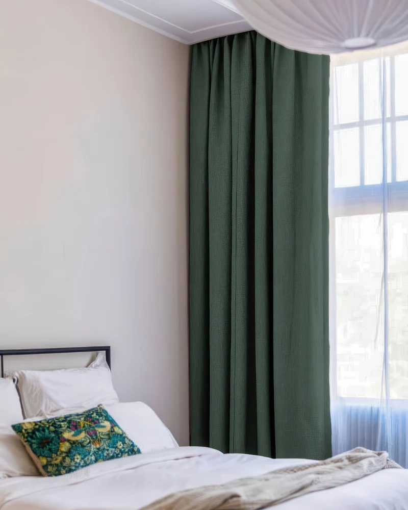 Zoe 100% Blackout Linen Look Custom Curtain