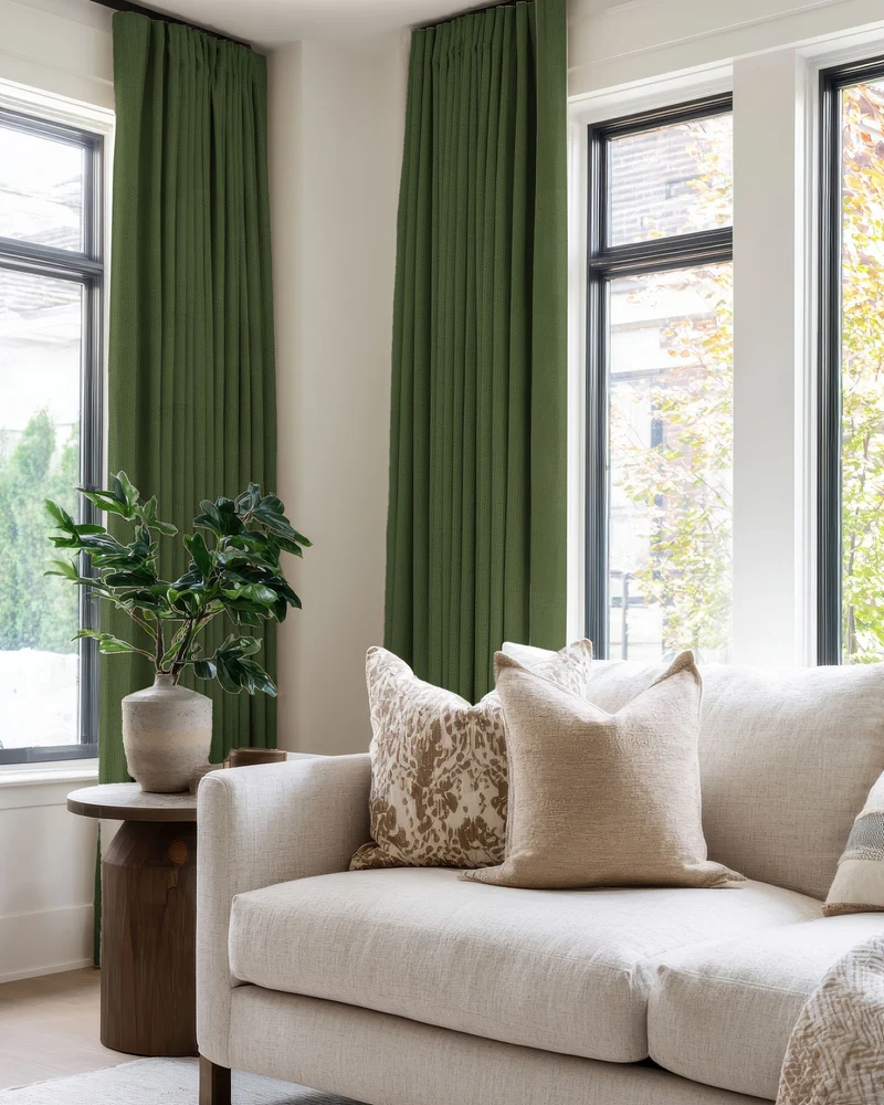 Zoe 100% Blackout Linen Look Custom Curtain