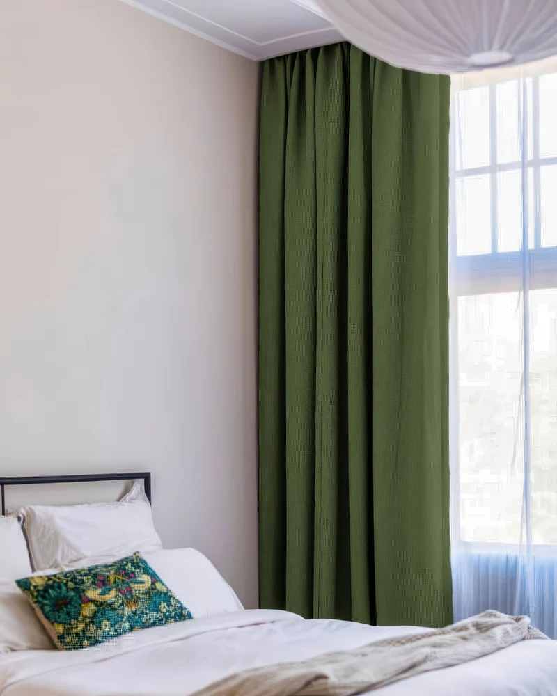 Zoe 100% Blackout Linen Look Custom Curtain