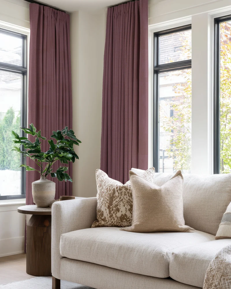 Zoe 100% Blackout Linen Look Custom Curtain