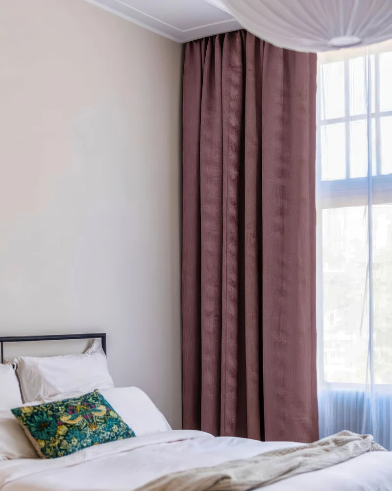 Zoe 100% Blackout Linen Look Custom Curtain