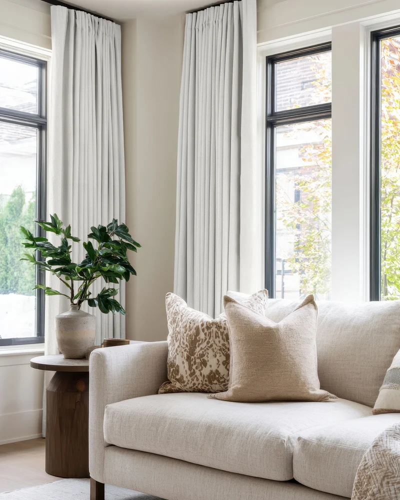 Zoe 100% Blackout Linen Look Custom Curtain
