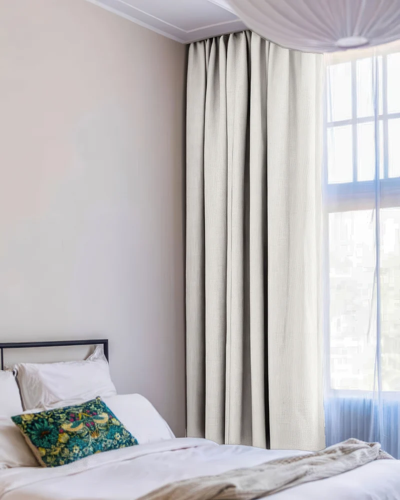 Zoe 100% Blackout Linen Look Custom Curtain