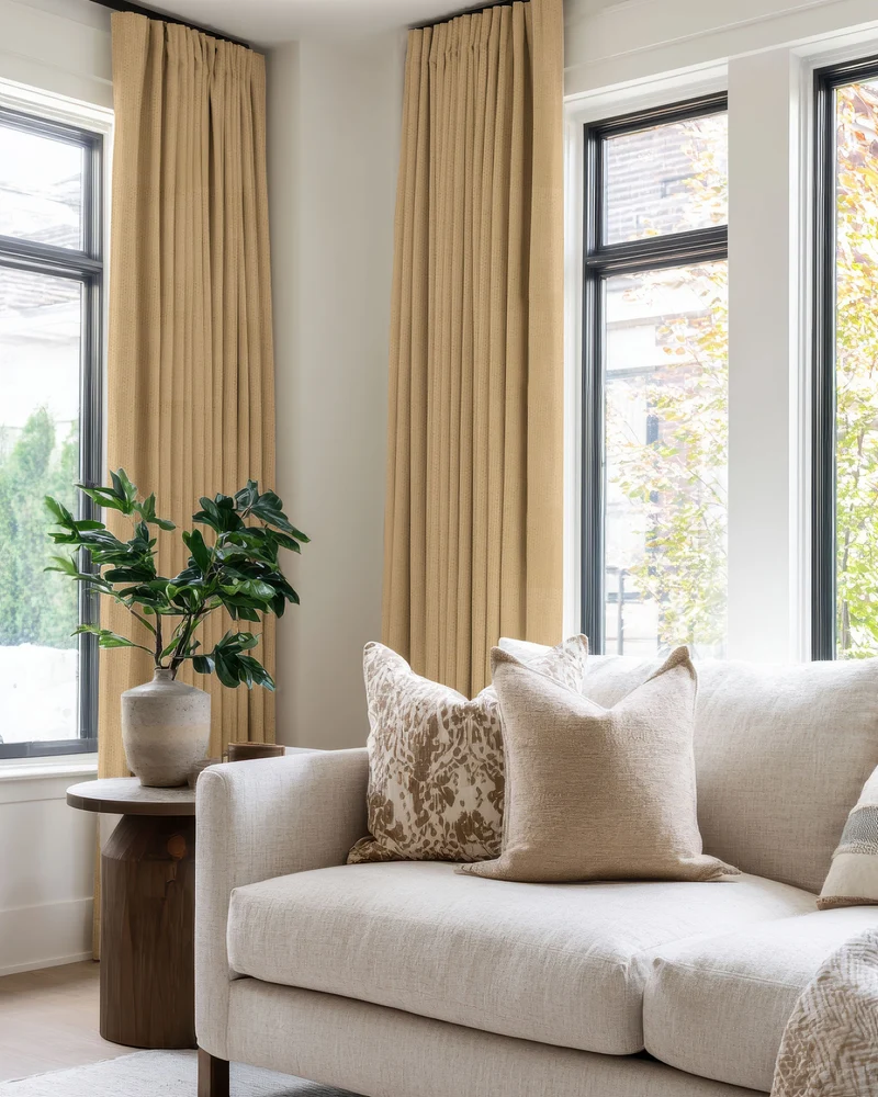 Zoe 100% Blackout Linen Look Custom Curtain
