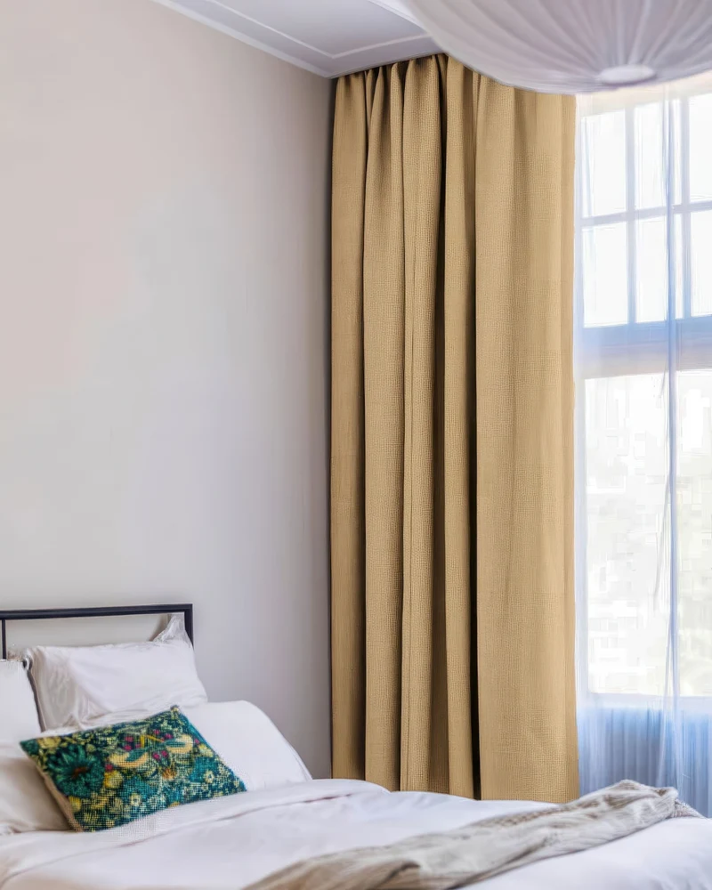 Zoe 100% Blackout Linen Look Custom Curtain