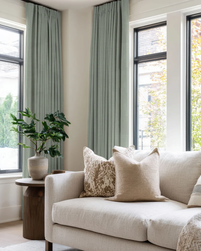 Zoe 100% Blackout Linen Look Custom Curtain