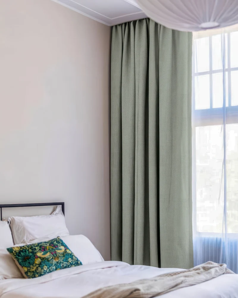Zoe 100% Blackout Linen Look Custom Curtain