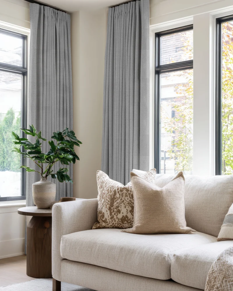 Zoe 100% Blackout Linen Look Custom Curtain
