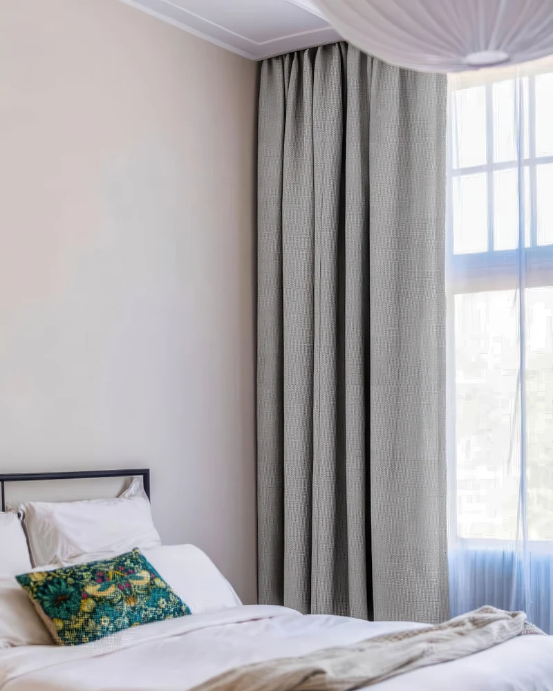 Zoe 100% Blackout Linen Look Custom Curtain