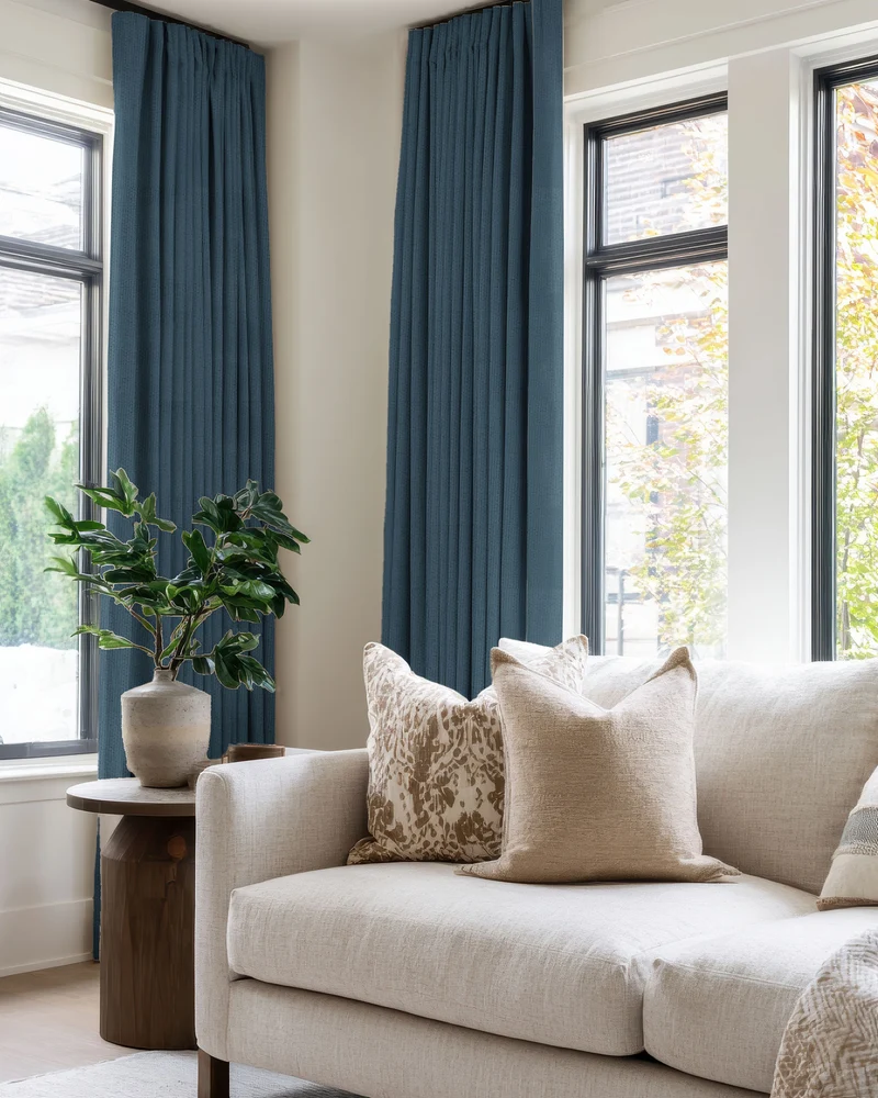 Zoe 100% Blackout Linen Look Custom Curtain