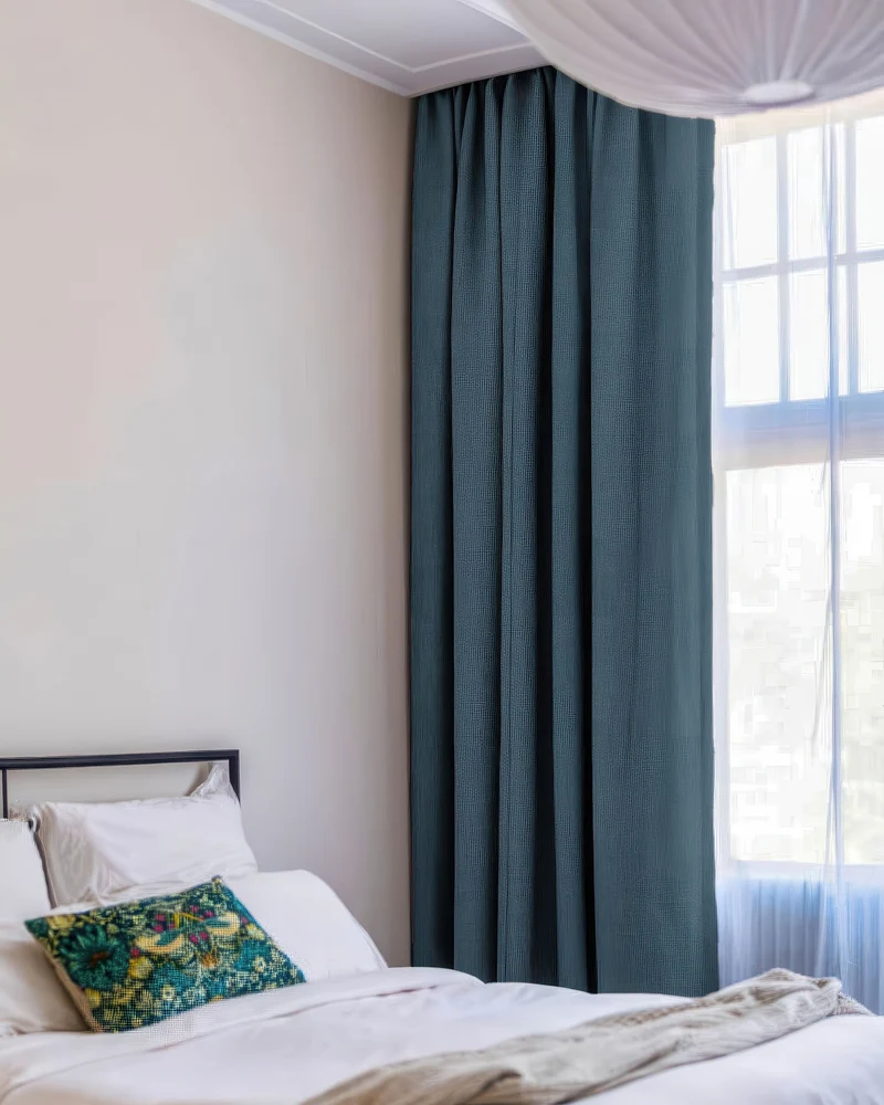 Zoe 100% Blackout Linen Look Custom Curtain