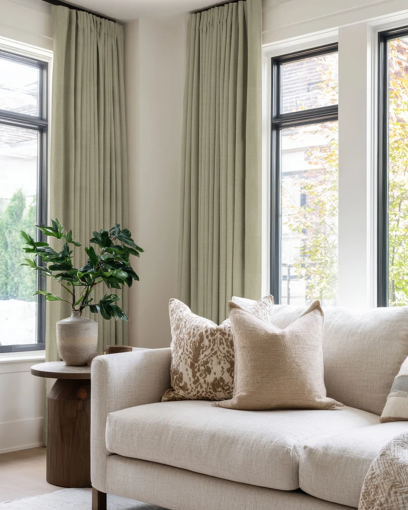 Zoe 100% Blackout Linen Look Custom Curtain