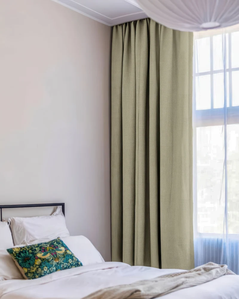 Zoe 100% Blackout Linen Look Custom Curtain