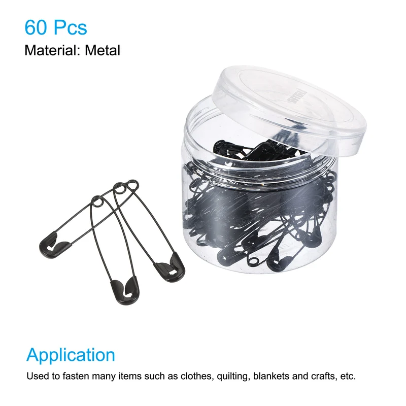 Safety Pins 1.77 Inch Metal Sewing Pins for Office Home Gold Tone 60 Count