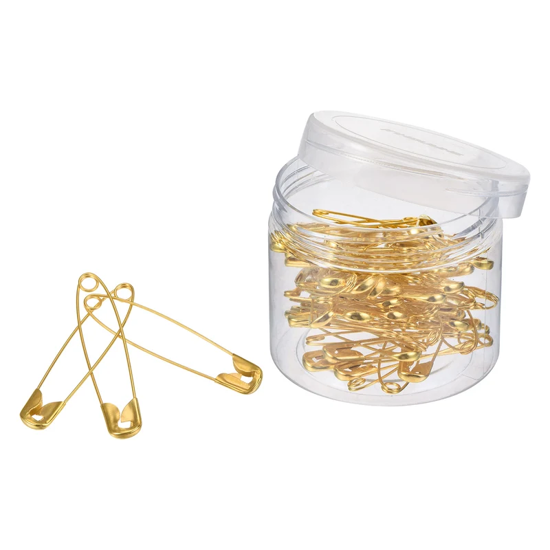 Safety Pins 1.77 Inch Metal Sewing Pins for Office Home Gold Tone 60 Count