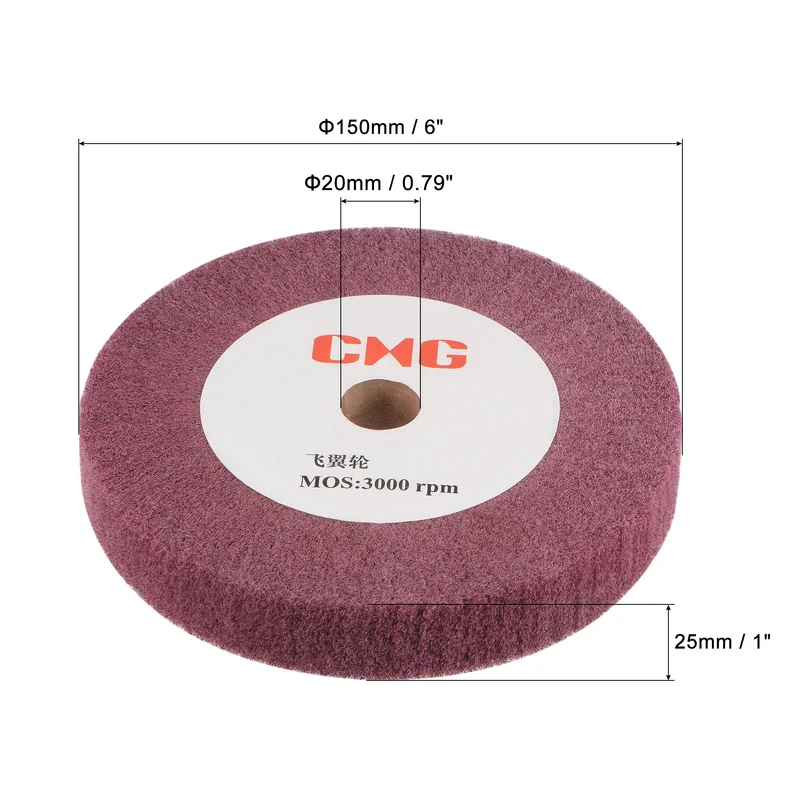 Uxcell Non-Woven Nylon Wire Drawing Abrasive Polishing Flap Wheel Grinding