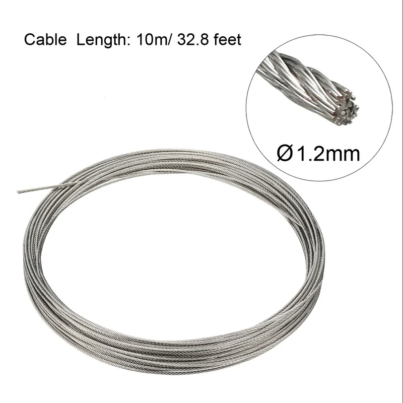 Uxcell Stainless Steel Wire Rope Cable 304 Grade for Hoist Lifting Grinder Pulley Wheel