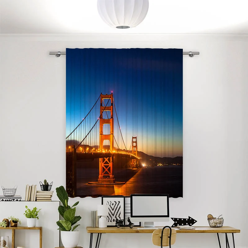 Vorhang Motiv "Golden Gate Bridge Nacht"