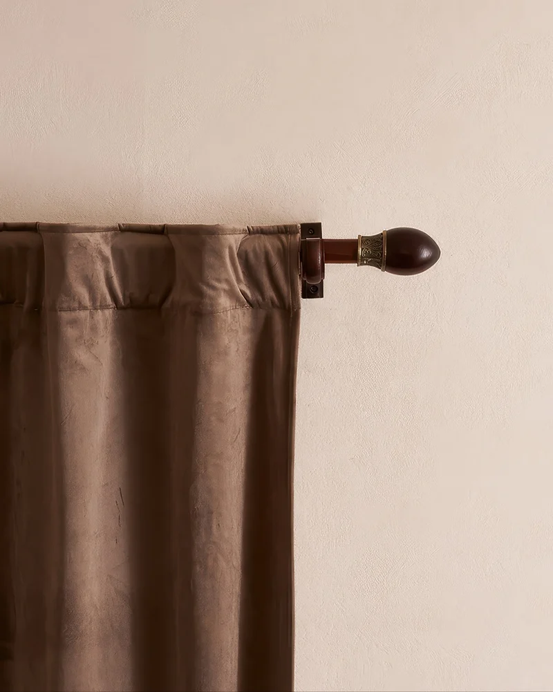 Classic Red Carved Custom Finials Curtain Rods