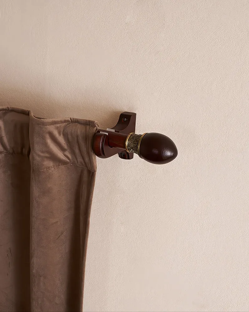Classic Red Carved Custom Finials Curtain Rods